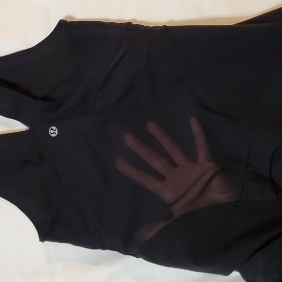 Lululemon work out mesh vneck tank size 4 black - womens - Picture 6 of 6
